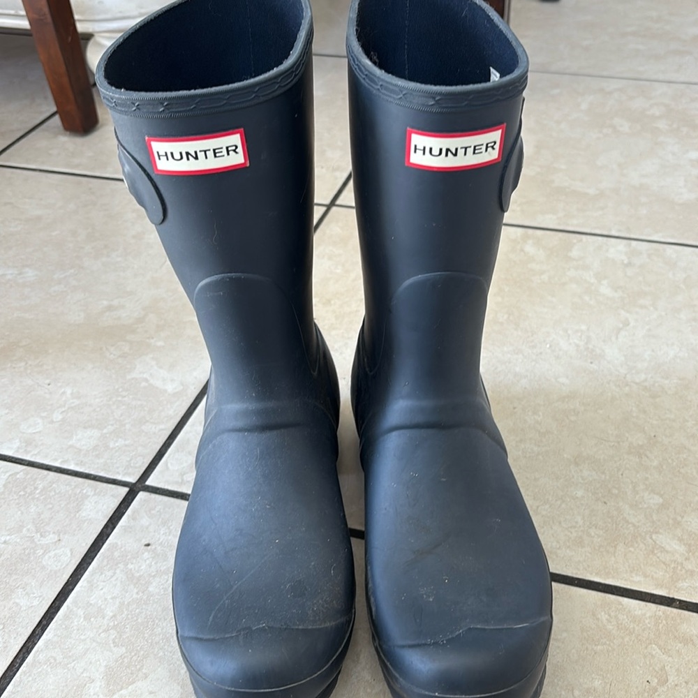 Hunter boots navy blue
